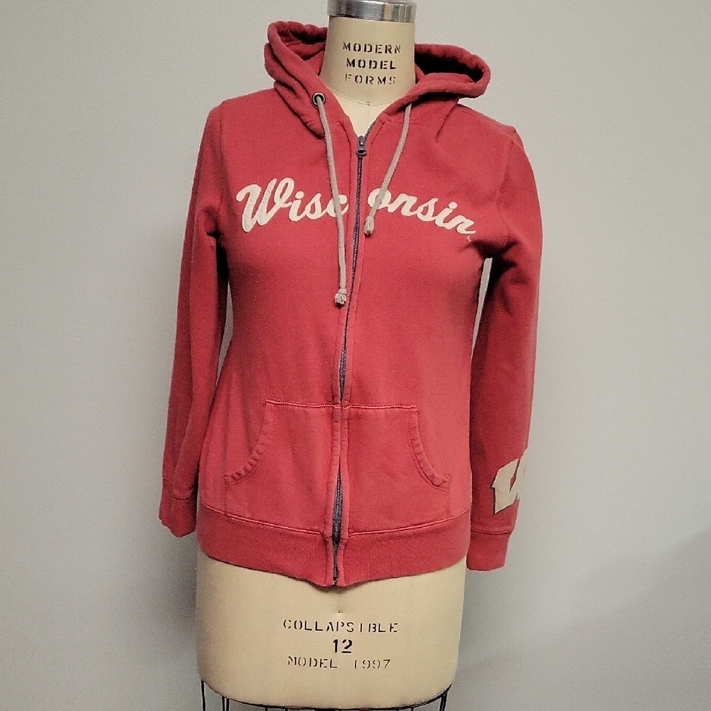 Wisconsin Women's Classic Red Zip-Up Hoodie